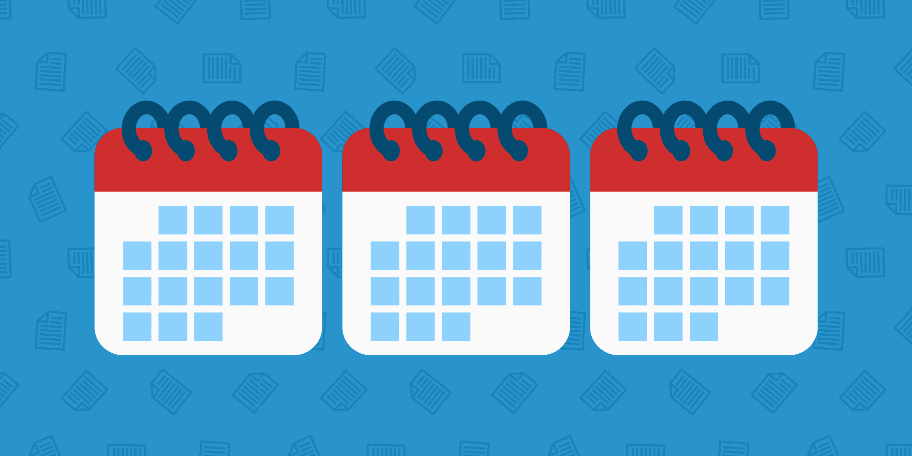 Titelbild mit Kaländerblettern von 3 Monaten