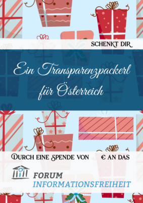 Ein Transparenzpackerl für Österreich mit geschwungener Schrift und kleinen Päckchen im Hintergrund